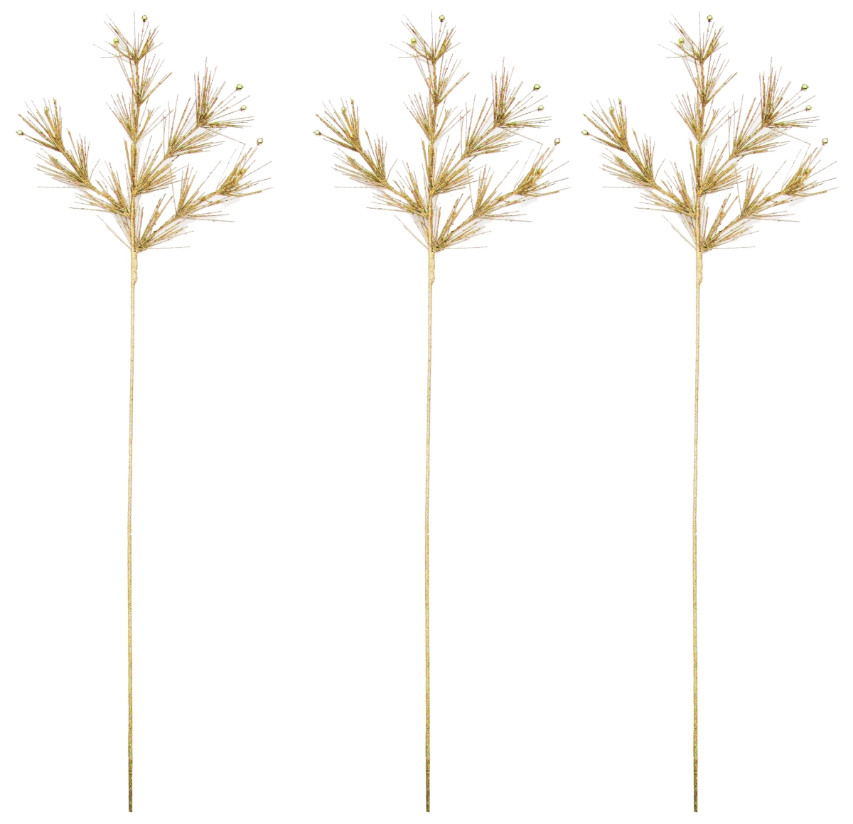 36 in. 4 Pine Cone Pick for Christmas Decoration, Gold - Pack of 3