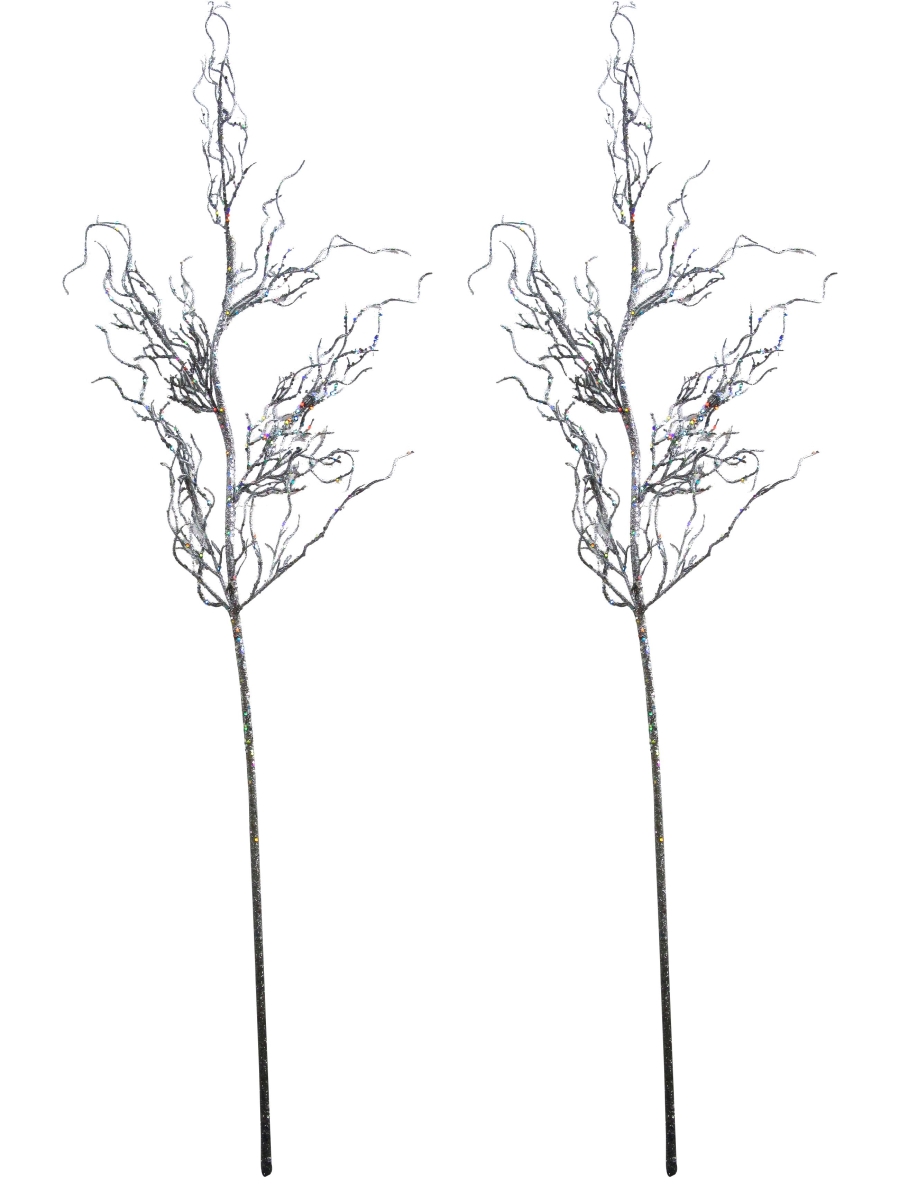 46 in. Twig Pick for Christmas Decoration, Silver - Pack of 2