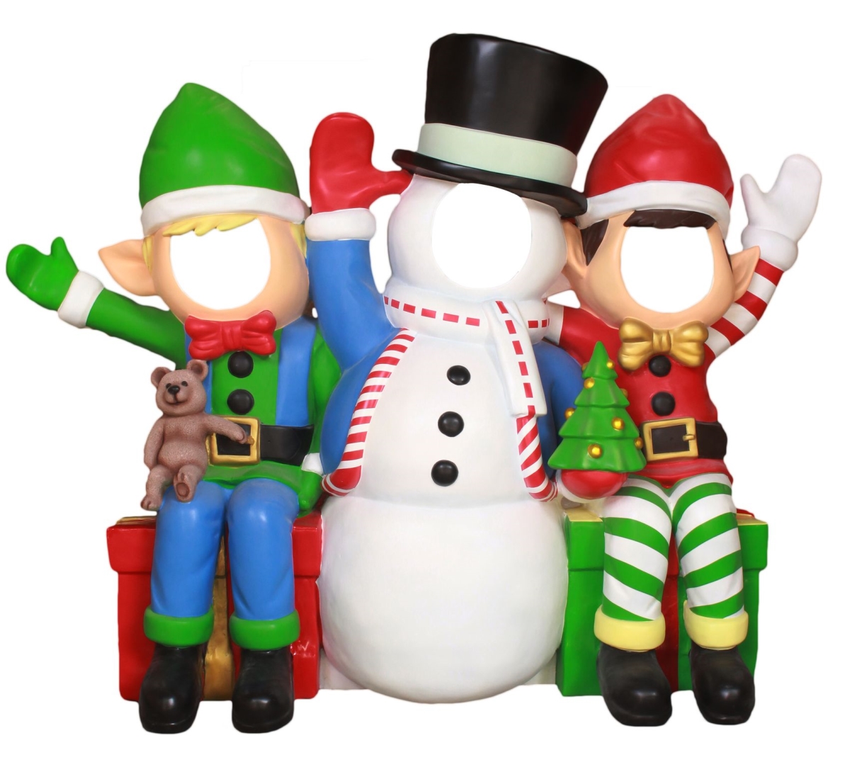 5 ft. Snowman & Elves Photo Op Christmas Decor