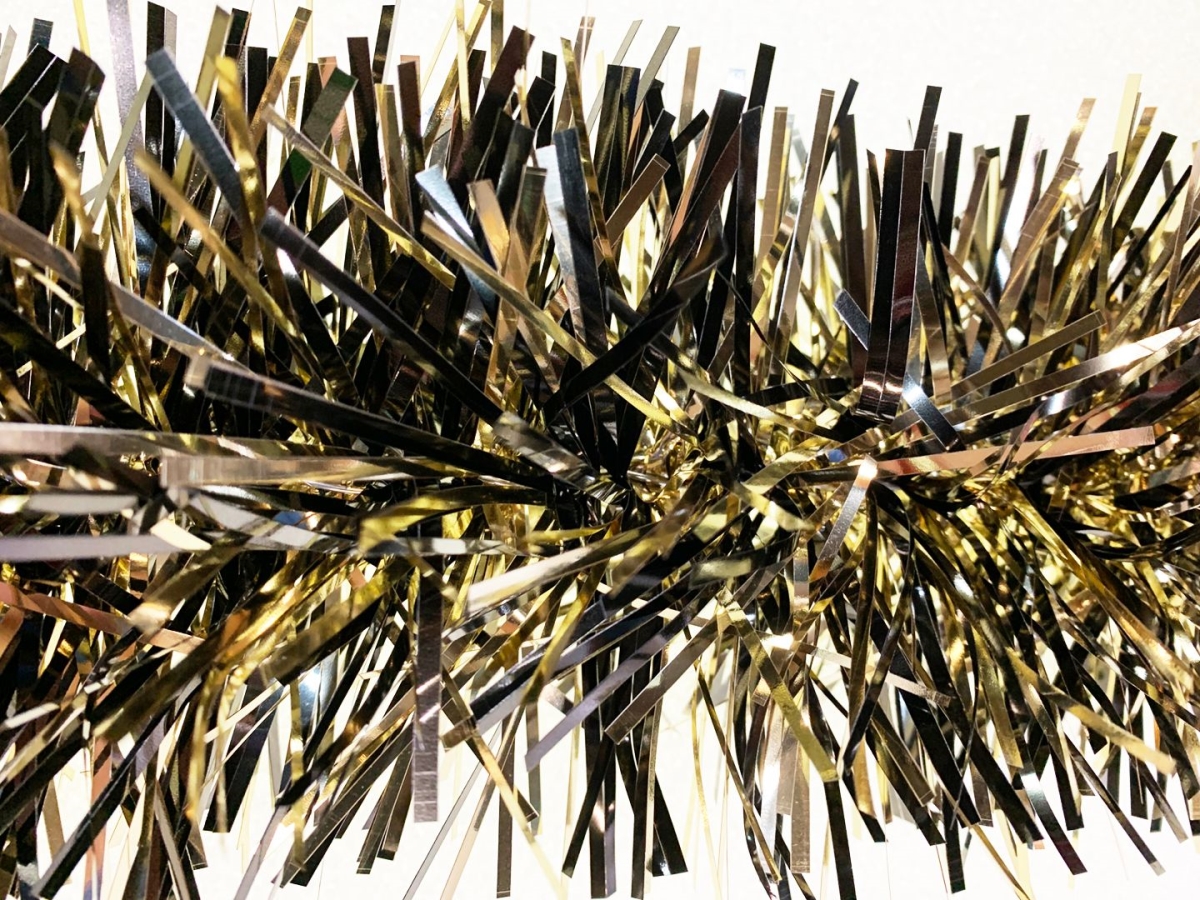 6 in. Mylar Sections Garland, Black & Gold - 20 ft.