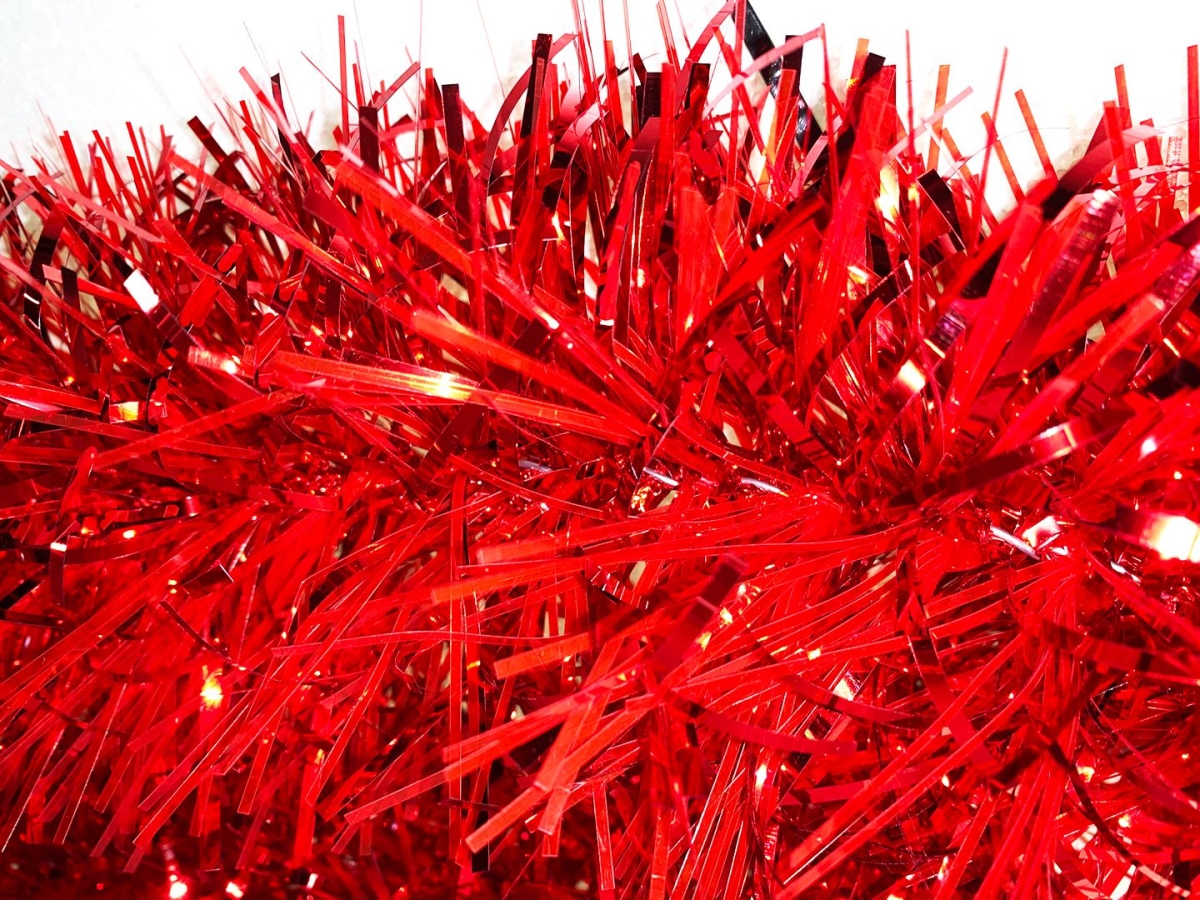 6 in. Sections Garland, Metallic & Translucent Red - 20 ft.