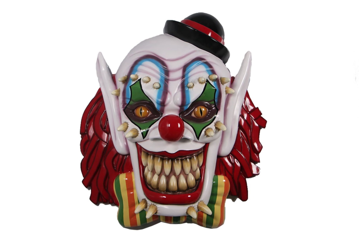 5 ft. Scary Clown Mask Wall Mount