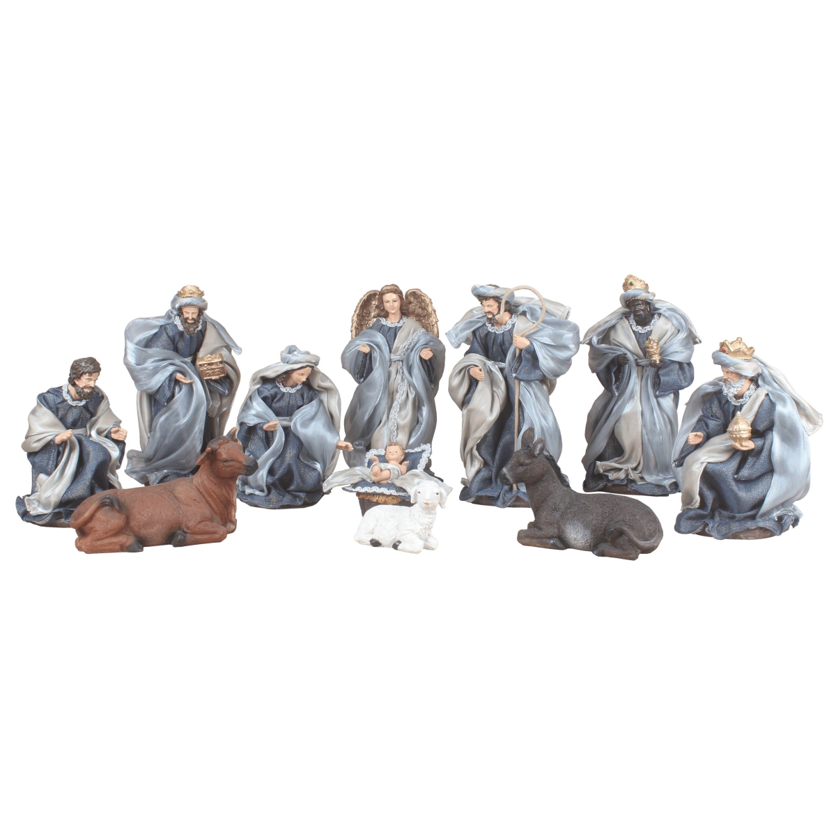12 in. Fabric Nativity Set, Blue - 11 Piece