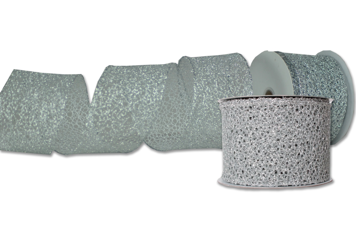 2.5 in. Wide 10 yards Ribbons, Silver - Pack of 2