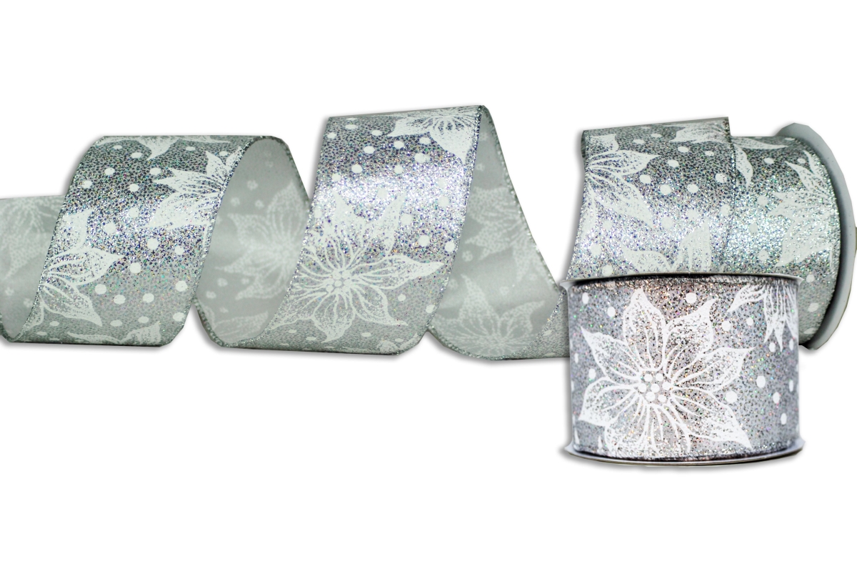 2.5 in. Wide 10 yards Ribbons, Silver - Pack of 2