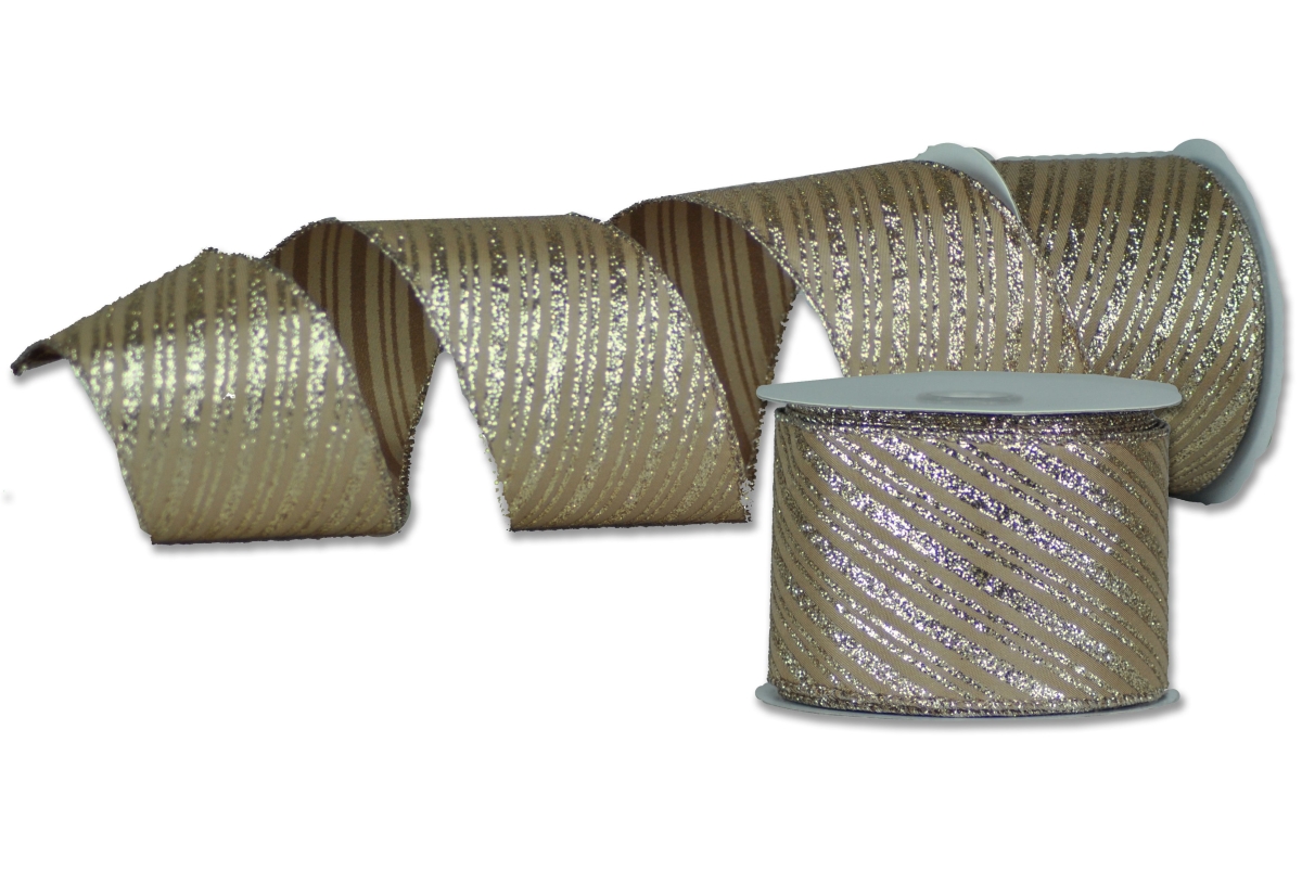 2.5 in. Wide 10 yards Ribbons, Light Champagne - Pack of 2
