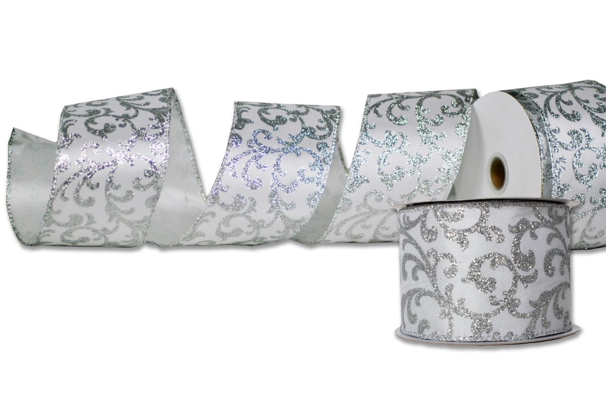 2.5 in. Wide 10 yards Ribbons, White - Pack of 2