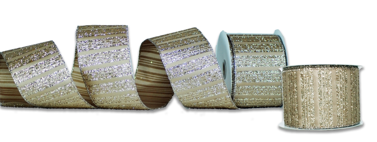 2.5 in. Wide 10 yards Ribbons, Champagne - Pack of 2