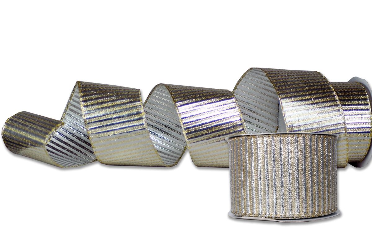 2.5 in. Wide 10 yards Ribbons, Gold - Pack of 2