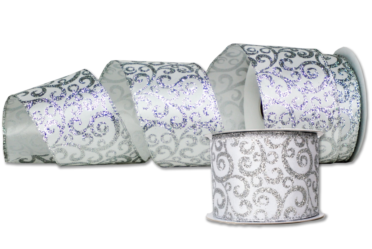 2.5 in. Wide 10 yards Ribbons, White - Pack of 2
