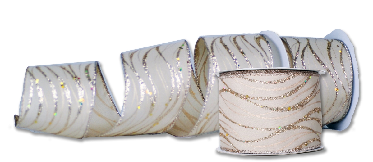 2.5 in. Wide 10 yards Ribbons, Champagne - Pack of 2