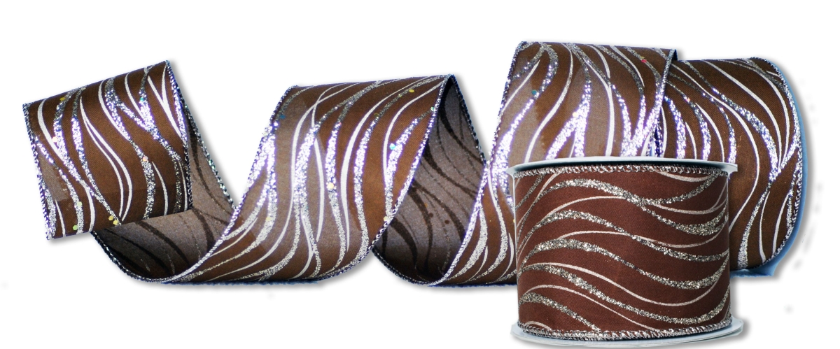2.5 in. Wide 10 yards Ribbons, Brown - Pack of 2