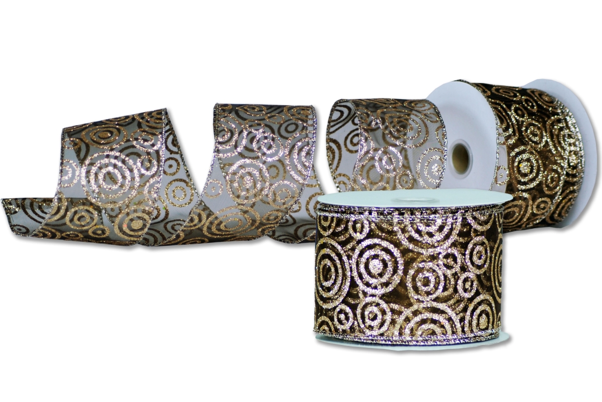 2.5 in. Wide 10 yards Ribbons, Brown - Pack of 2