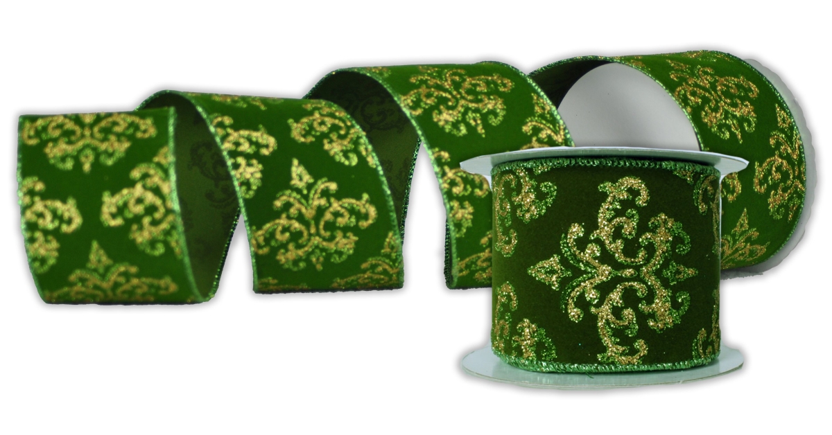 2.5 in. Wide 10 yards Ribbons, Green - Pack of 2