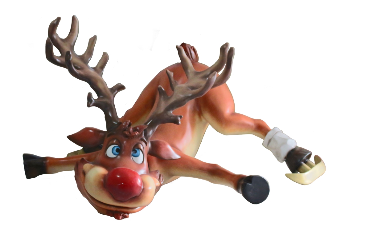 RNDR-SKATE-30 2.5 ft. Skating Reindeer Figurine