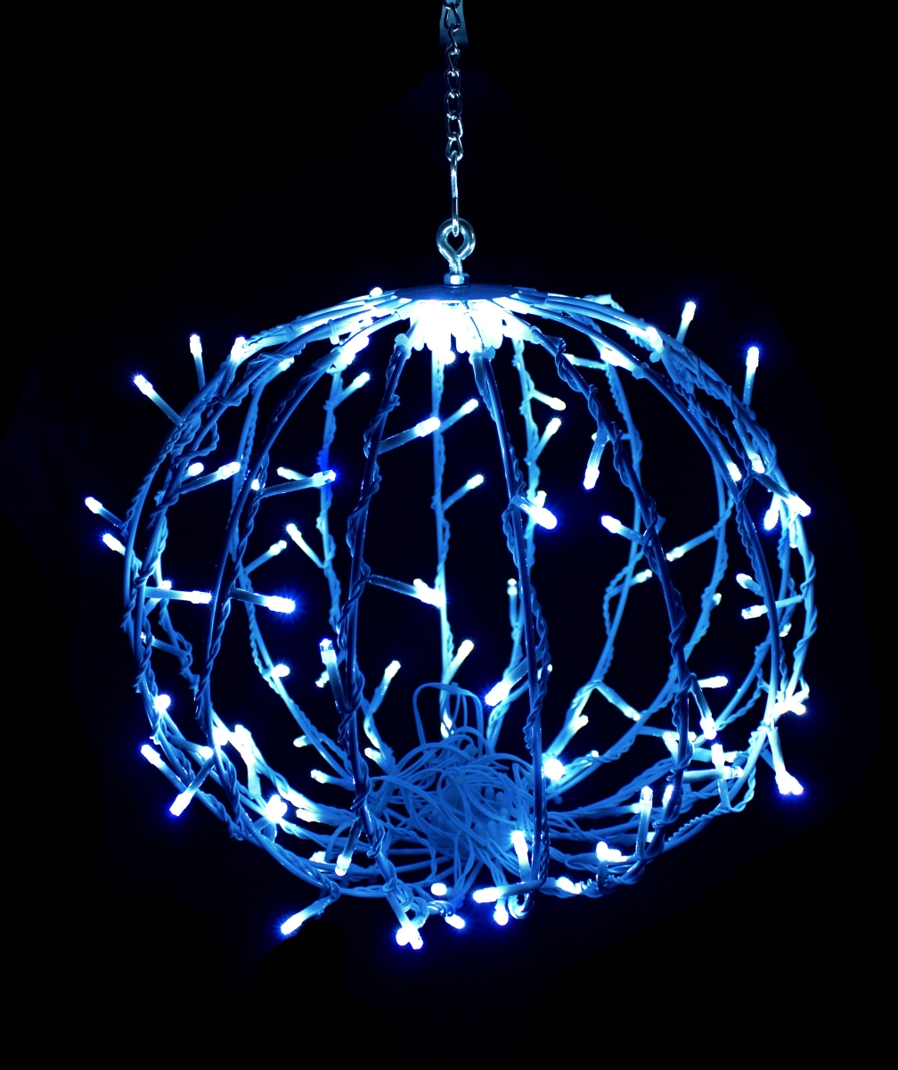 12 in. LED Sphere Lights, Blue - 120 Count
