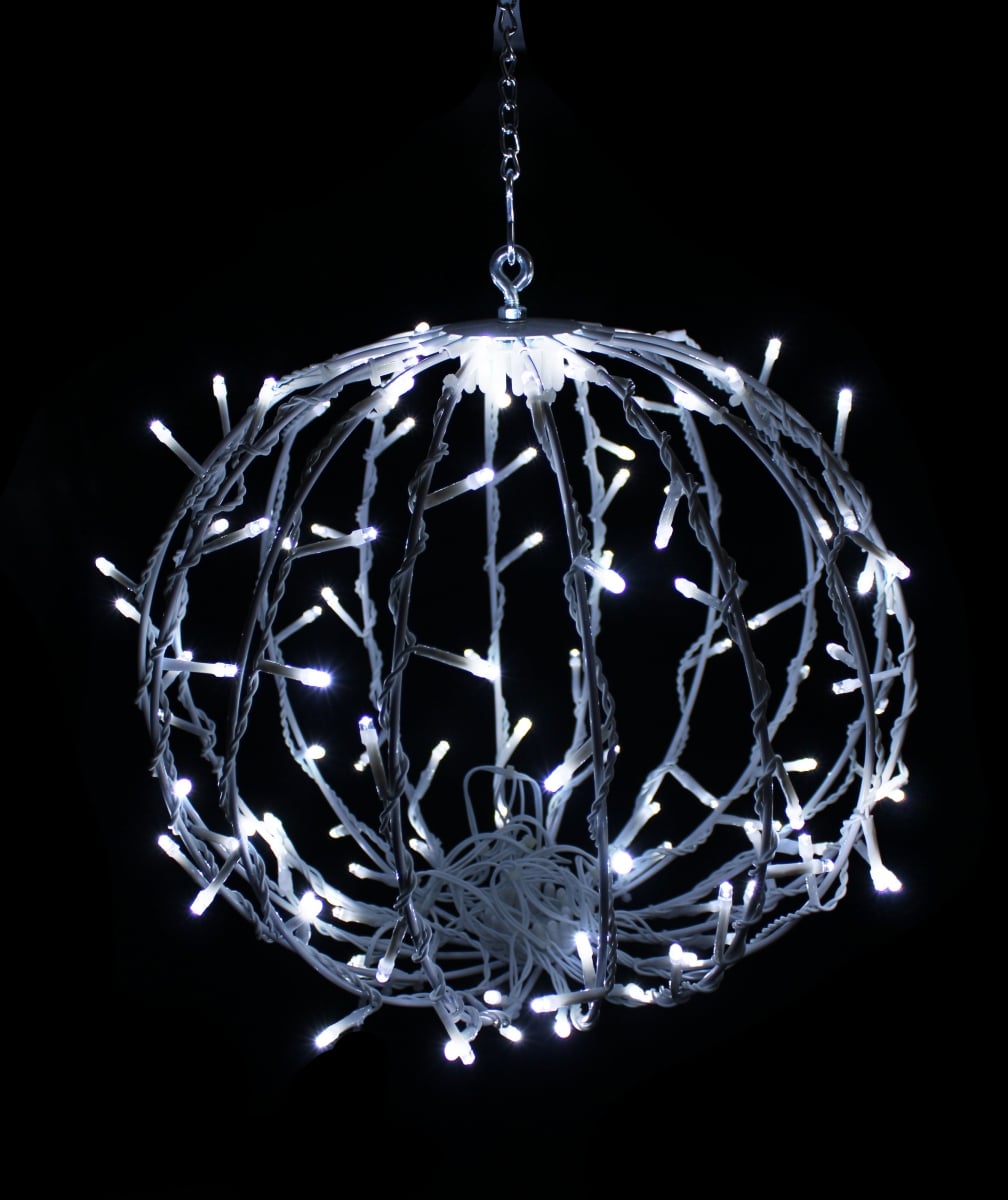 12 in. LED Sphere Lights, Cool White - 120 Count