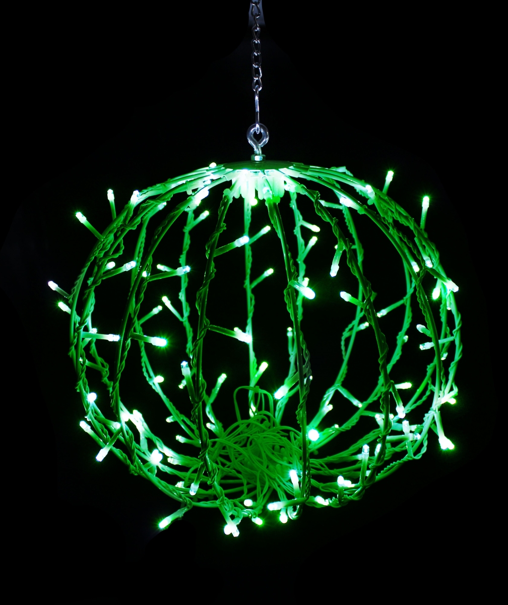 12 in. LED Sphere Lights, Green - 120 Count