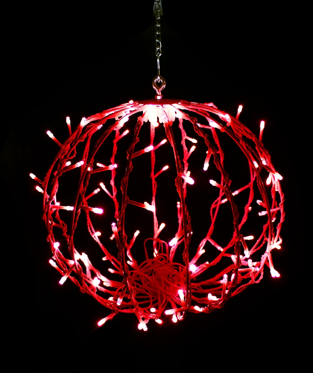 12 in. LED Sphere Lights, Red - 120 Count