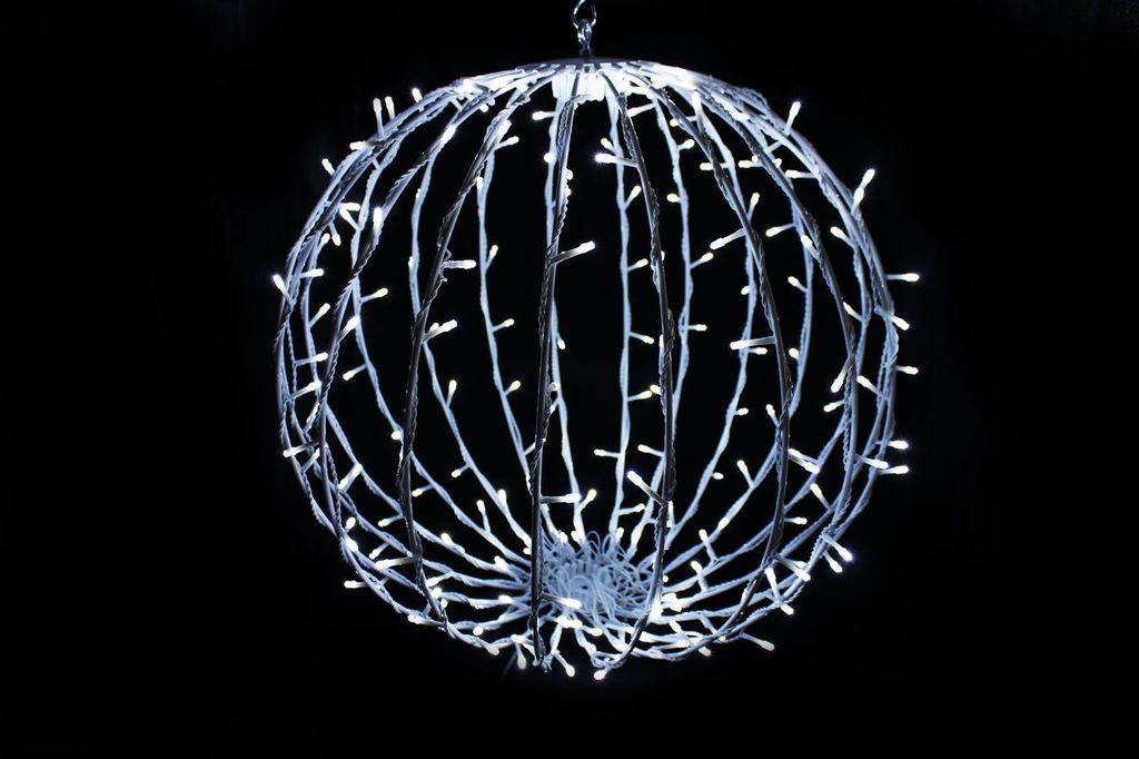 20 in. LED Sphere Lights, Cool White - 200 Count