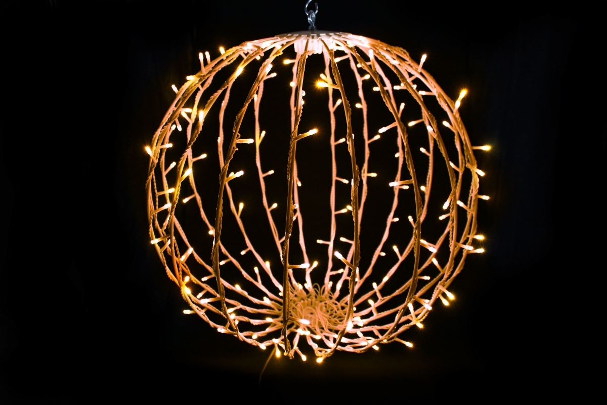 20 in. LED Sphere Lights, Orange - 200 Count