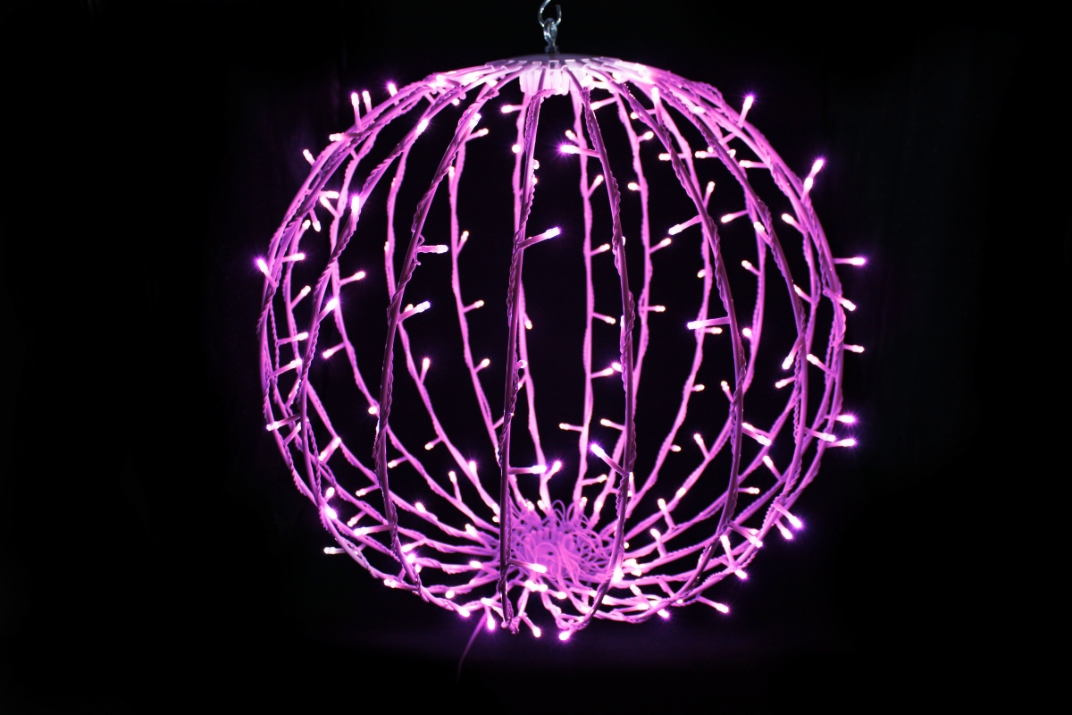20 in. LED Sphere Lights, Pink - 200 Count