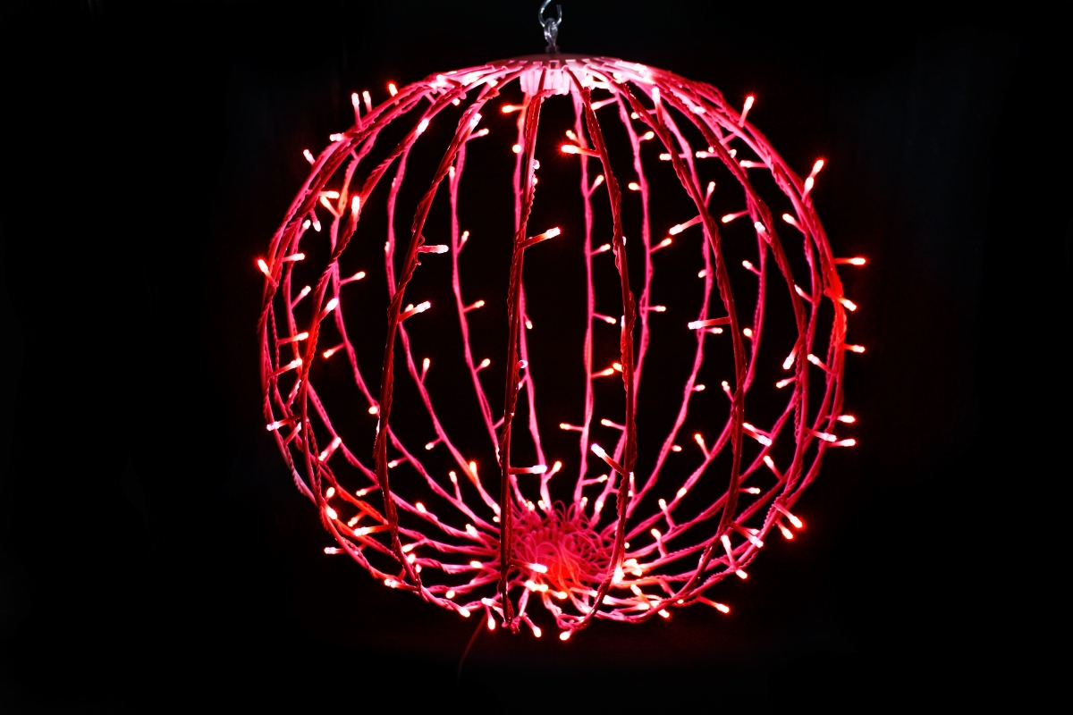 S-200SPH-RE-20 20 in. LED Sphere Lights, Red - 200 Count