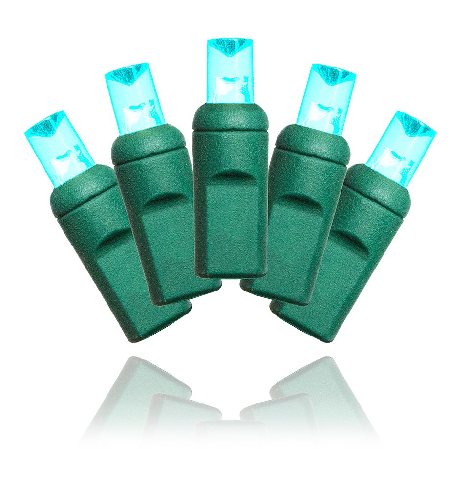 5 mm LED String Lights with 4 in. Spacing Wire, Teal & Green - 35 Count