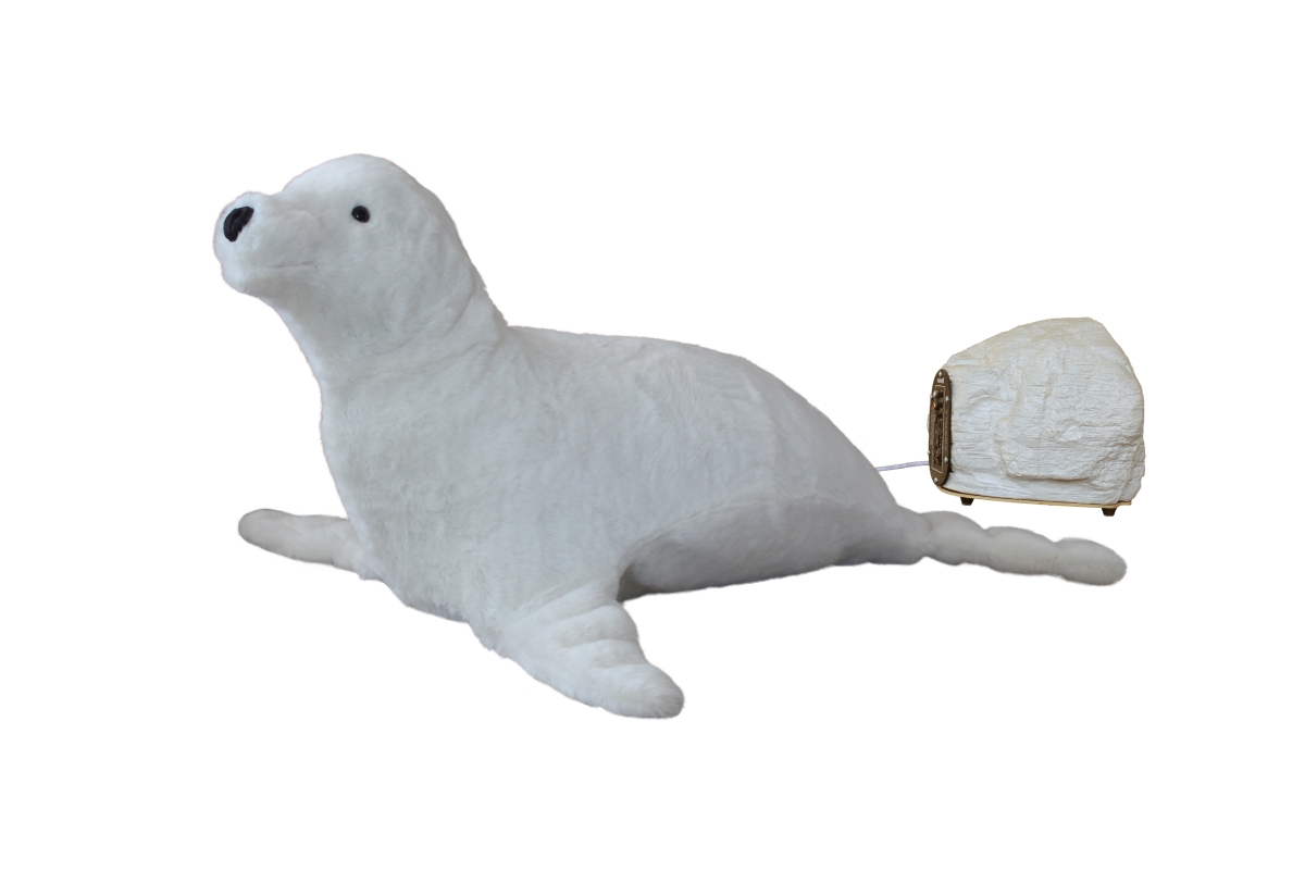 2 ft. Animated Seal Head Moves Figurine with Music