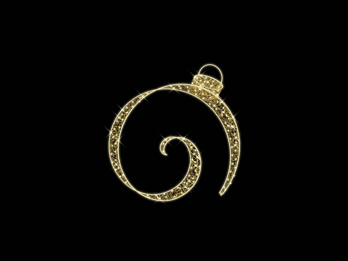 10 ft. 3D Ornament with Swirl Warm White LEDs