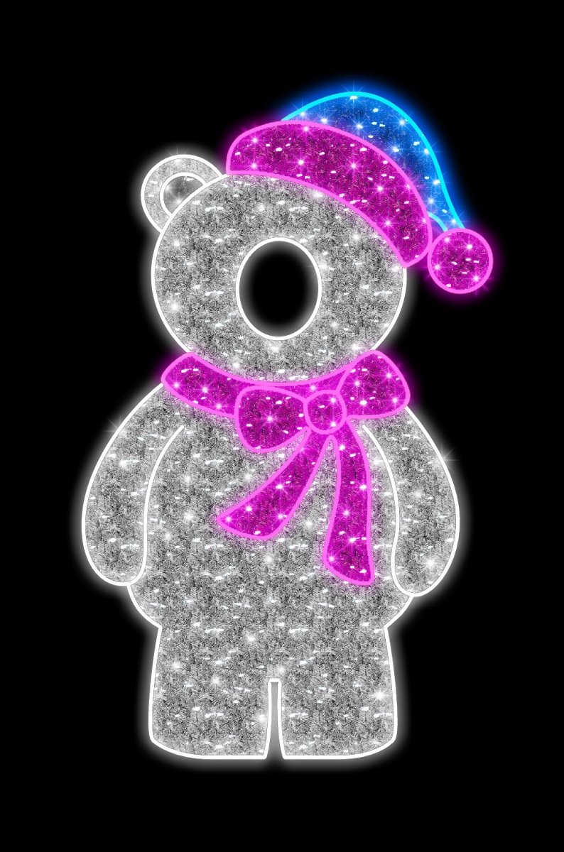 Bear Photo OP Decor with Hat, Pink & Blue