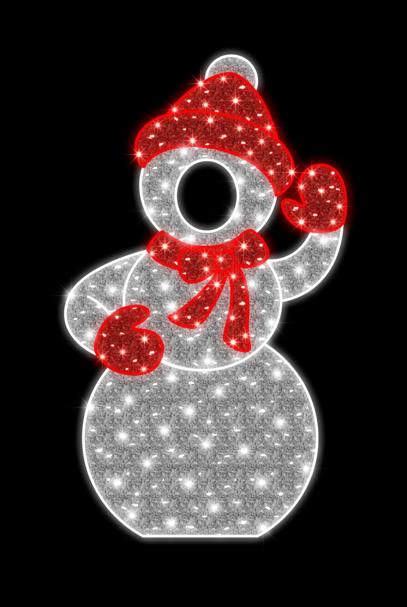 6.5 ft. Snowman Photo OP Decor with Hat, Red