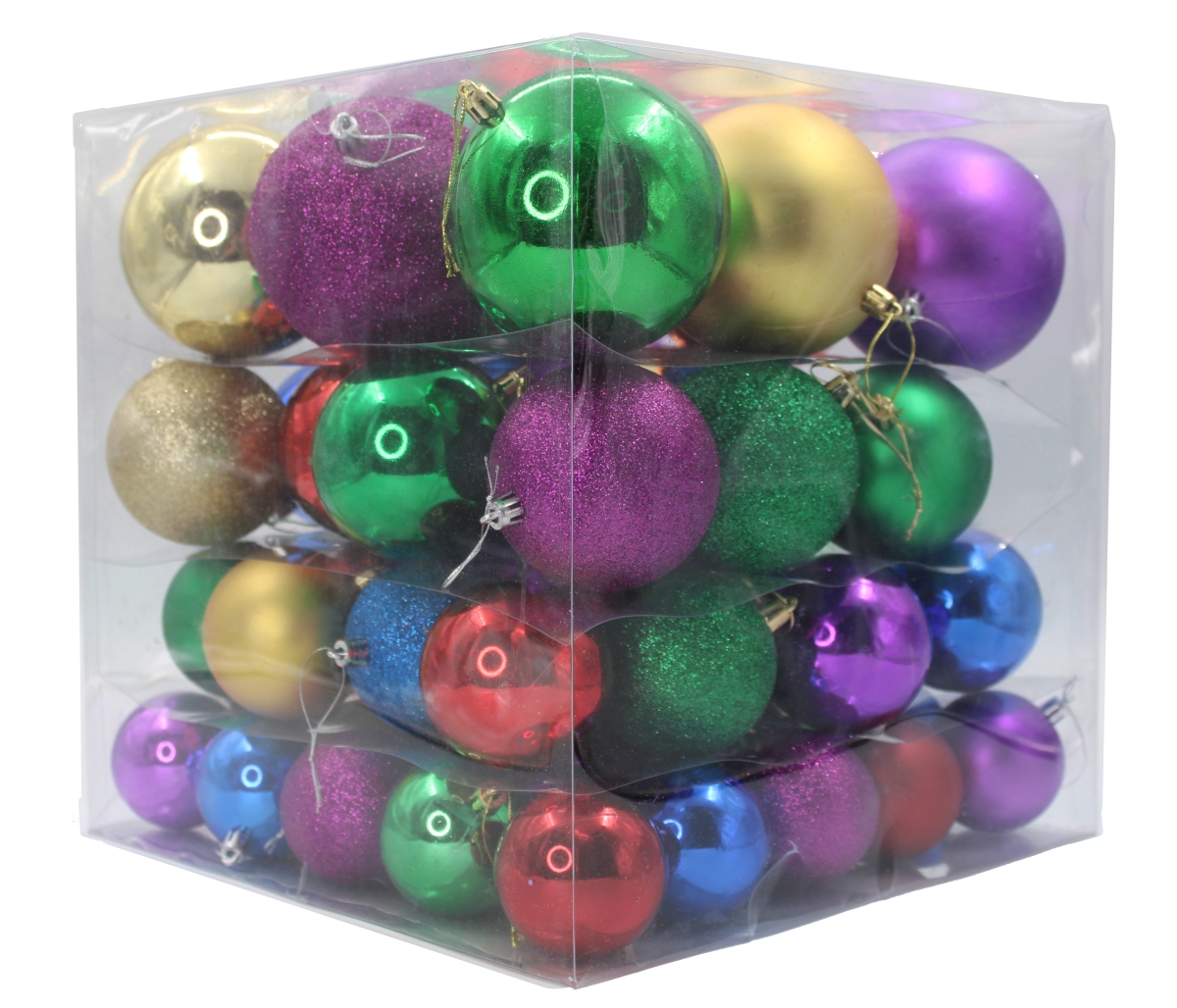 Ball Ornaments, Multi Color - Pack of 62