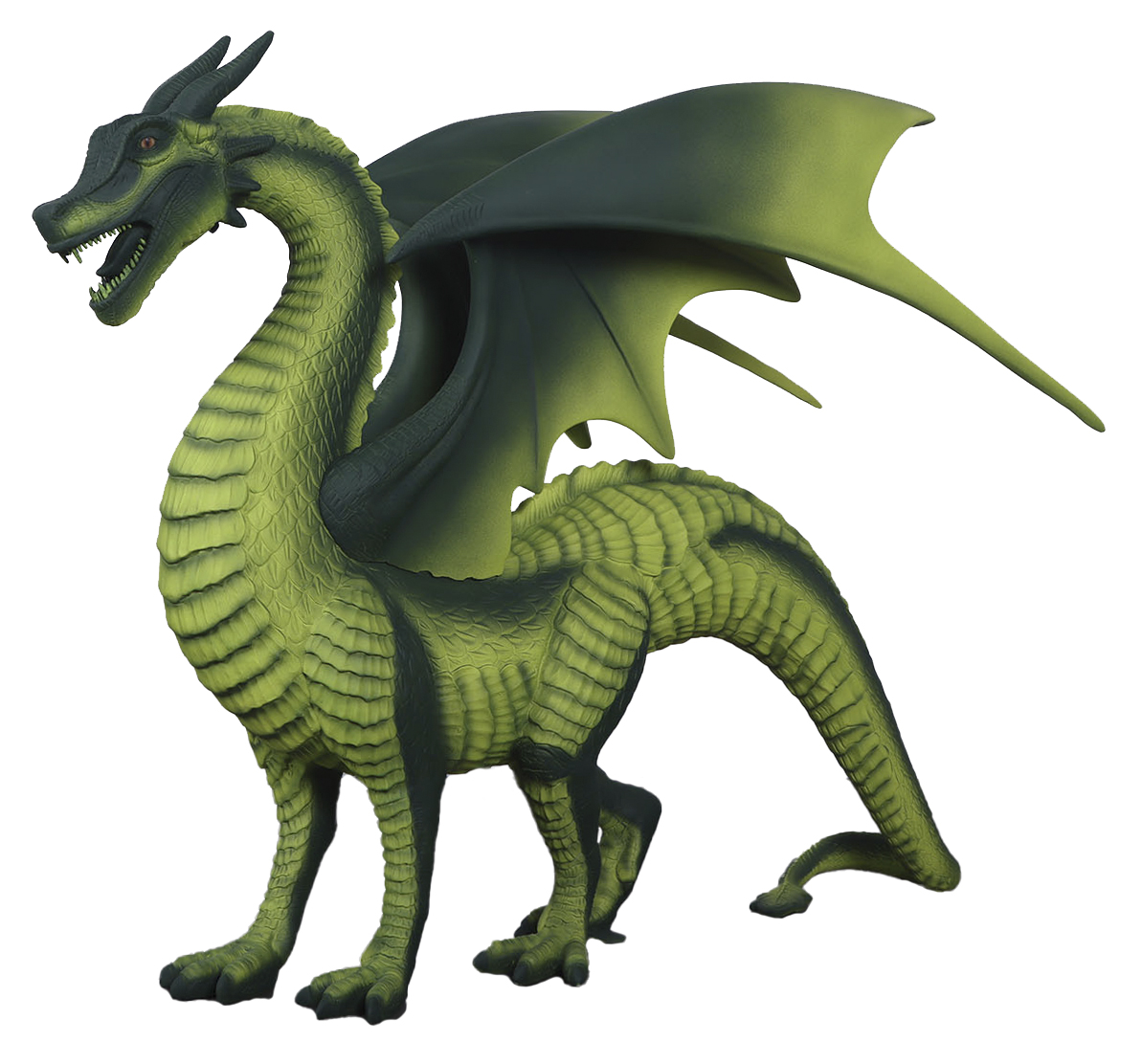 40 in. Standing Dragon Figurine, Lime Green & Dark Green