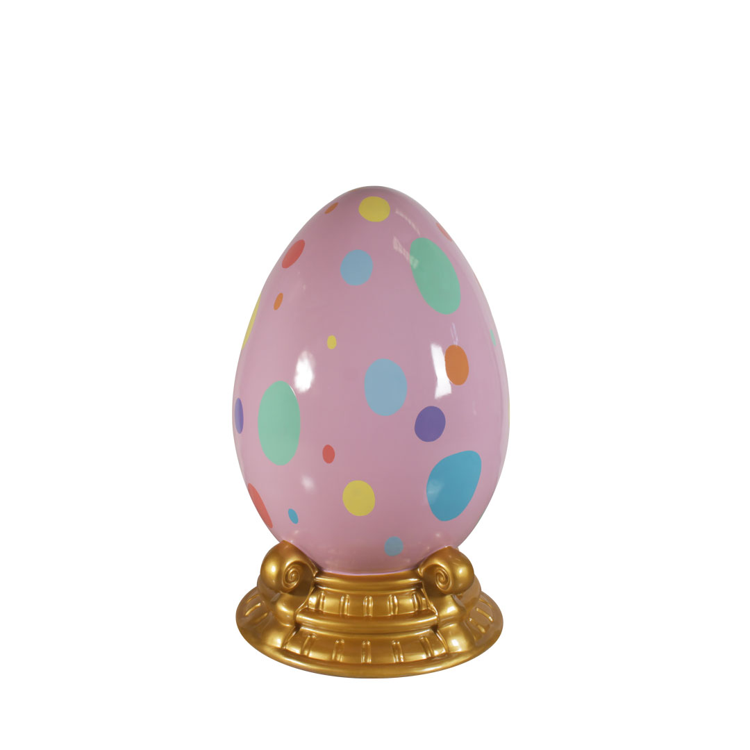 4.5 ft. Pastel Polka Dot Egg Decor with Base