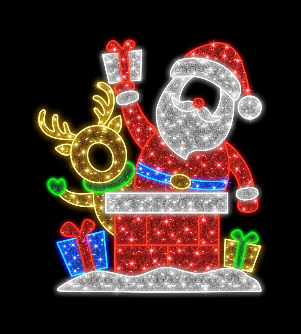 Santa & Reindeer Photo Op Decor