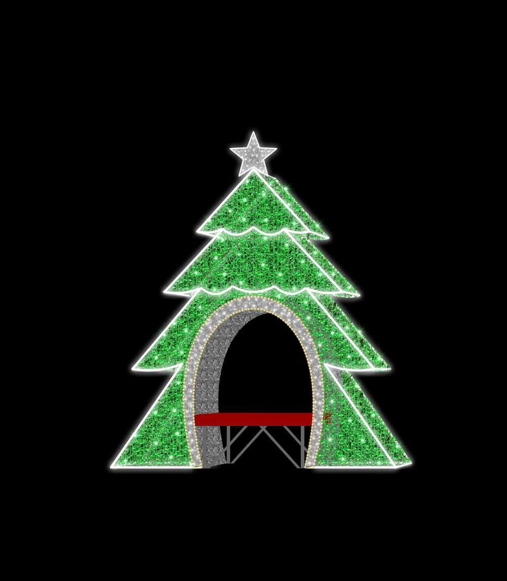 WL-MTNF-TRBENCH-11 11 ft. Photo OP Tree Neon Flex Ground Mount