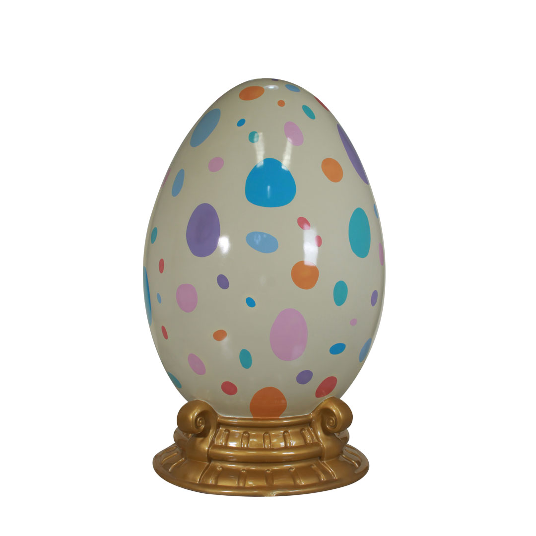 6.5 ft. Pastel Polka Dot Easter Egg Decor with Base