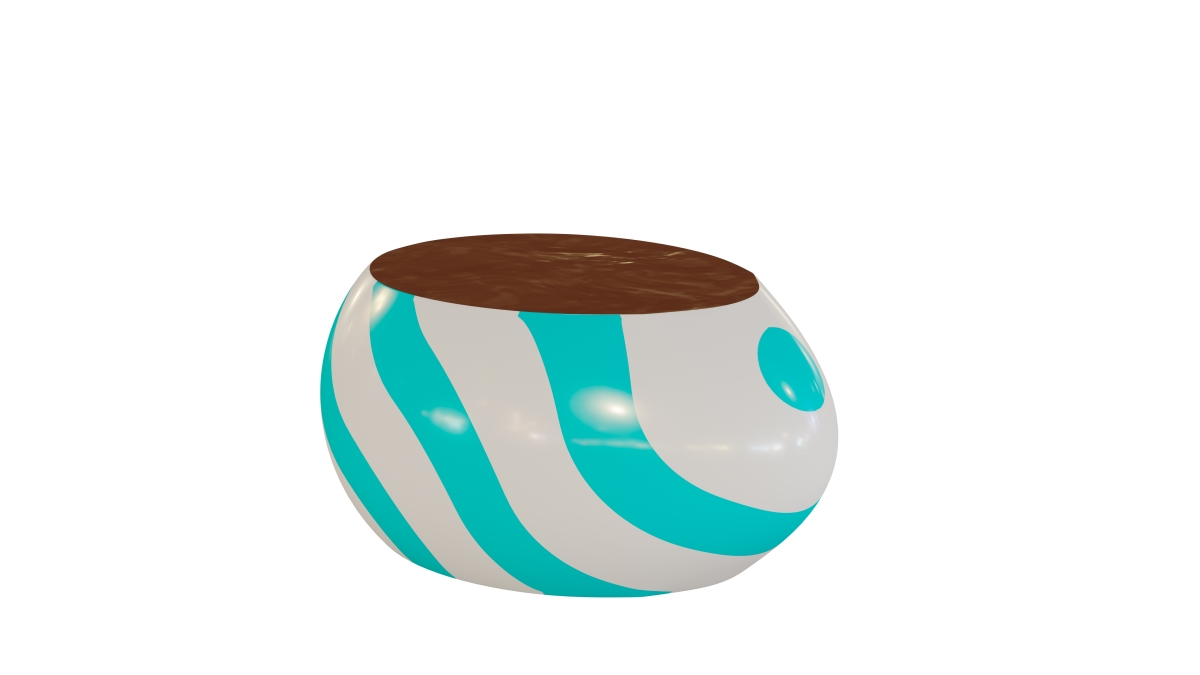Easter Egg Table, Teal & White
