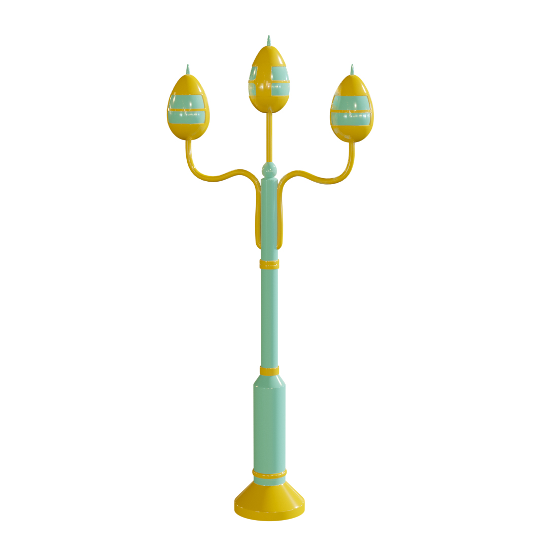 6 ft. Lamp Post Decor with Easter Eggs