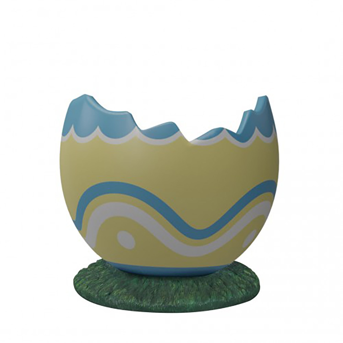 3.5 ft. Cracked Easter Egg Photo OP Decor, Blue & Yellow