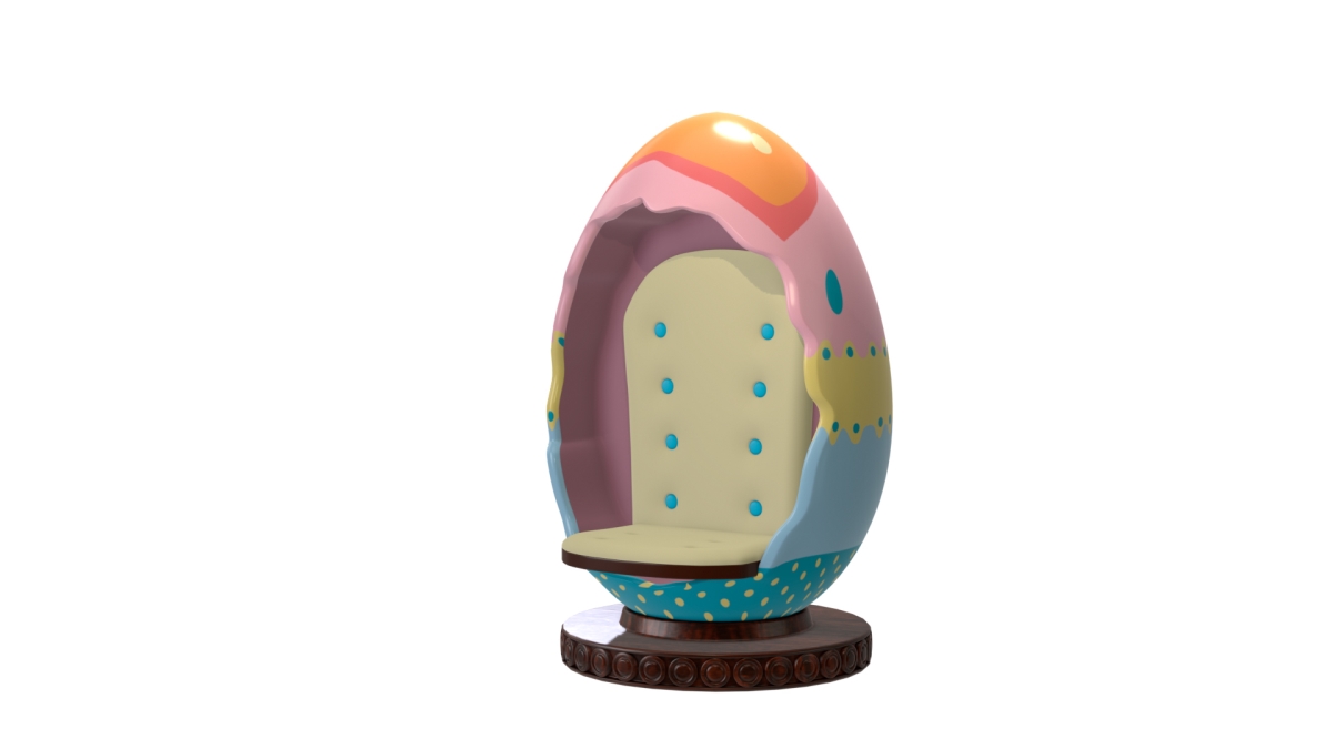 6.5 ft. Pastel Egg Throne Figurine