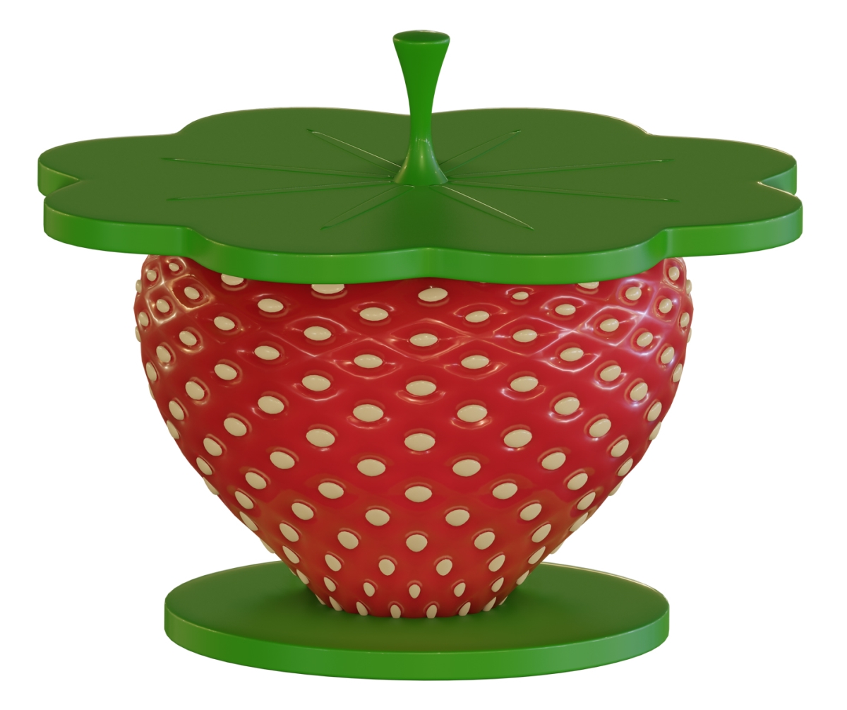 2.5 ft. Strawberry Table, Red & Green