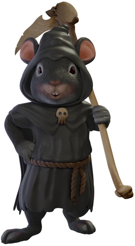 3 ft. Grimm Reaper Mouse Sculpture