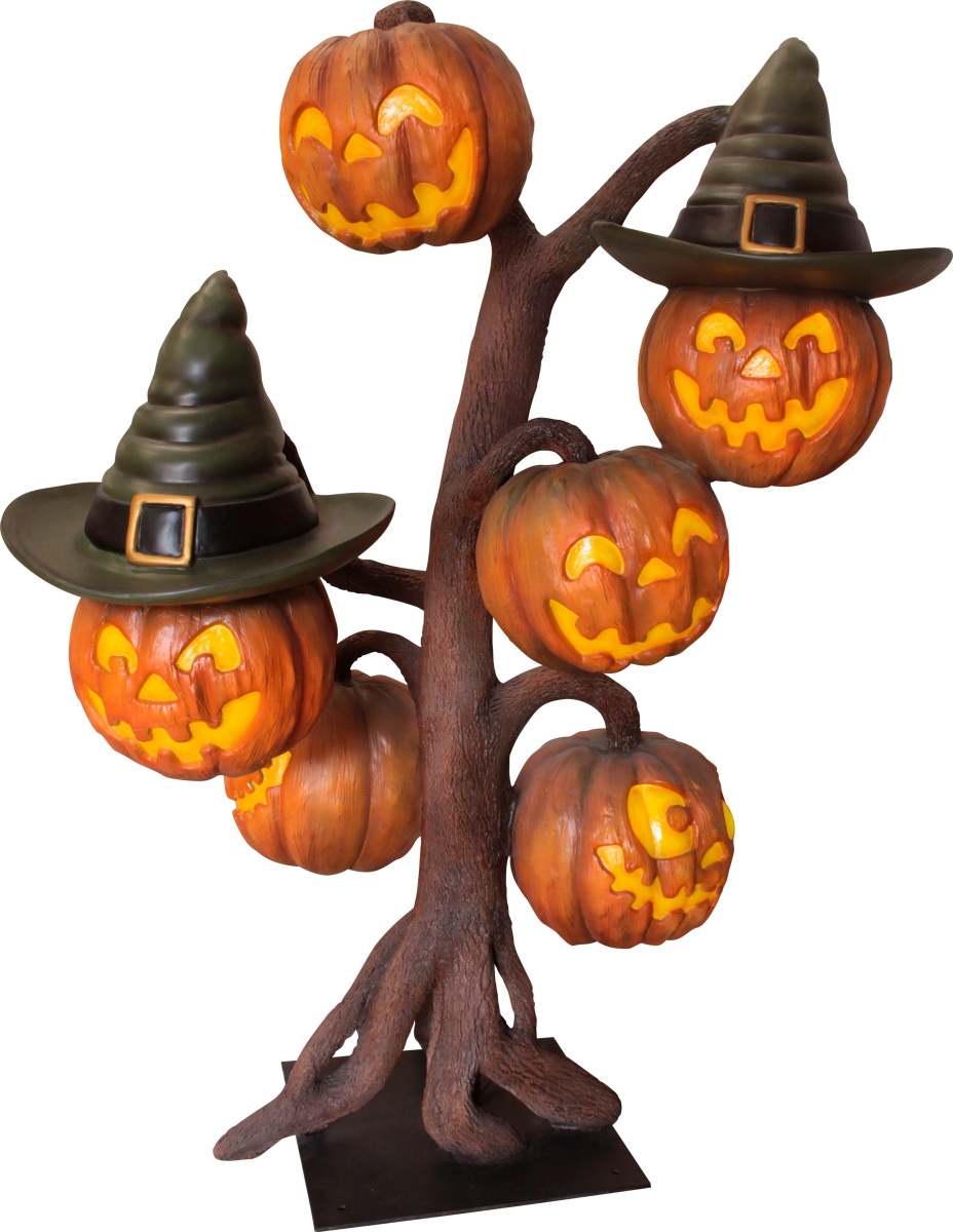 6.5 ft. Lighted Jack-O-Lantern Pumpkin Tree Statue