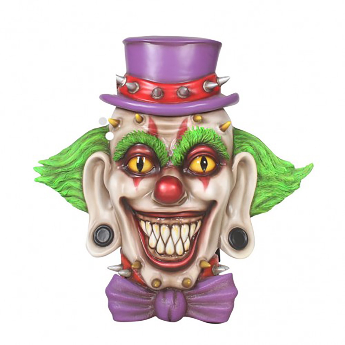 4 ft. Scary Joker Clown Head Mask with Bright Breen Hair