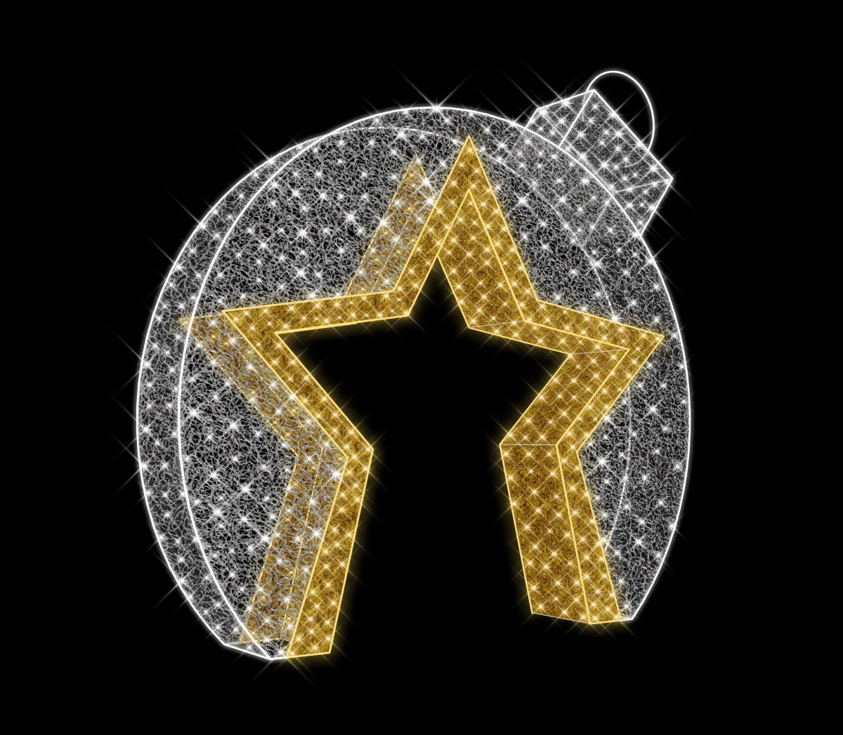WL-MTNF-3DORN-WLKTHSTR-11 11 ft. 3D Ornament with Star Walk Through Neon Flex