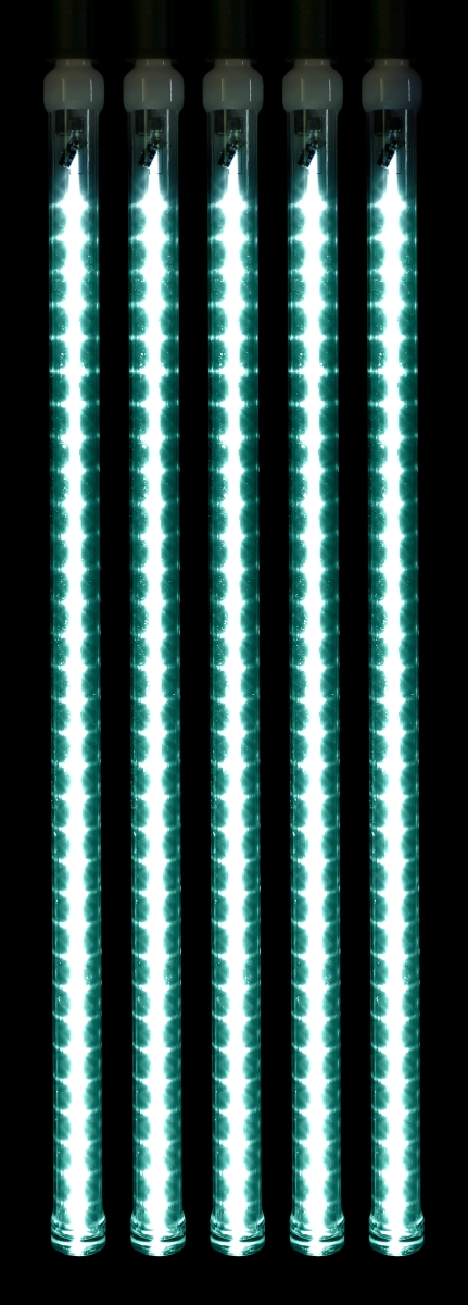 24 in. LED Strobe Snowfall Tube Lights - Teal - Pack of 5