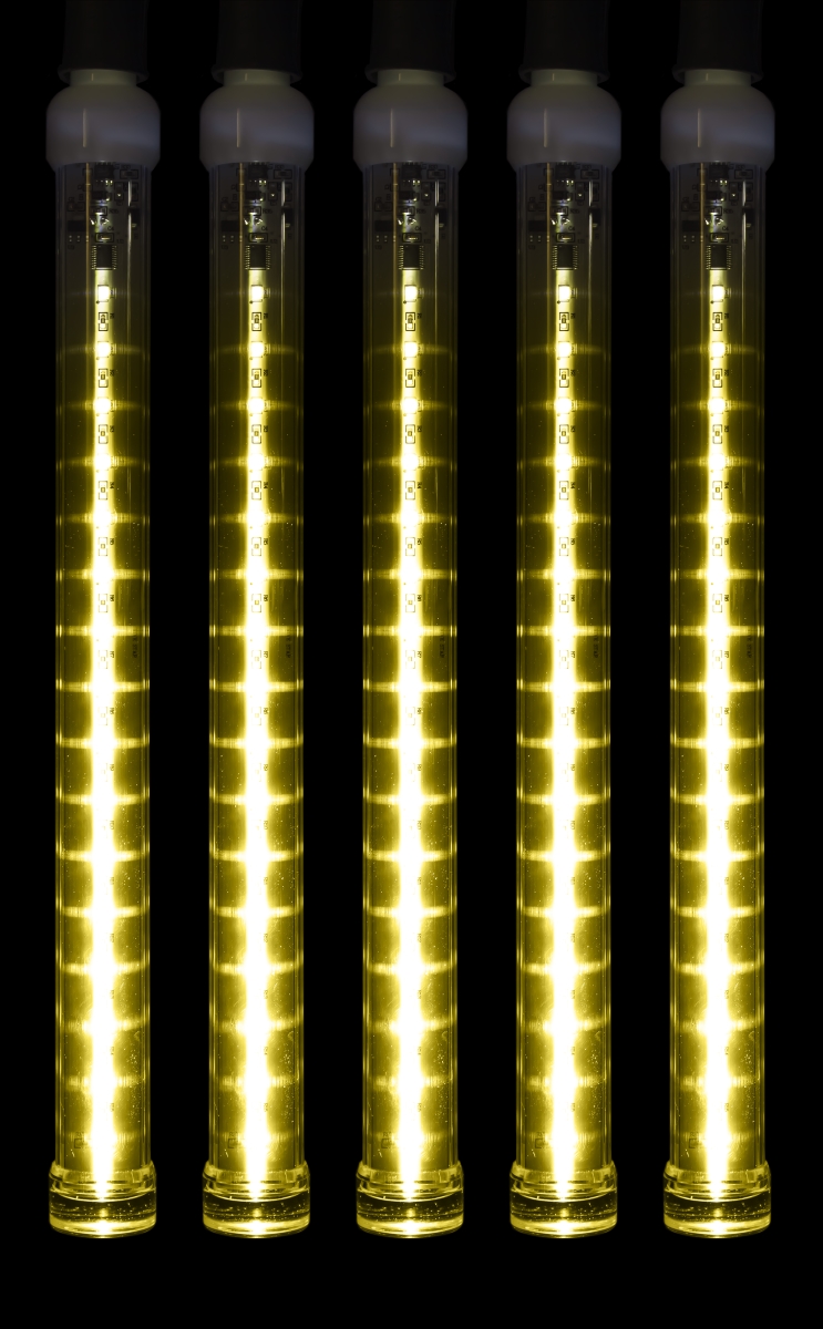 12 in. LED Snowfall Tube Lights - Yellow - Pack of 5