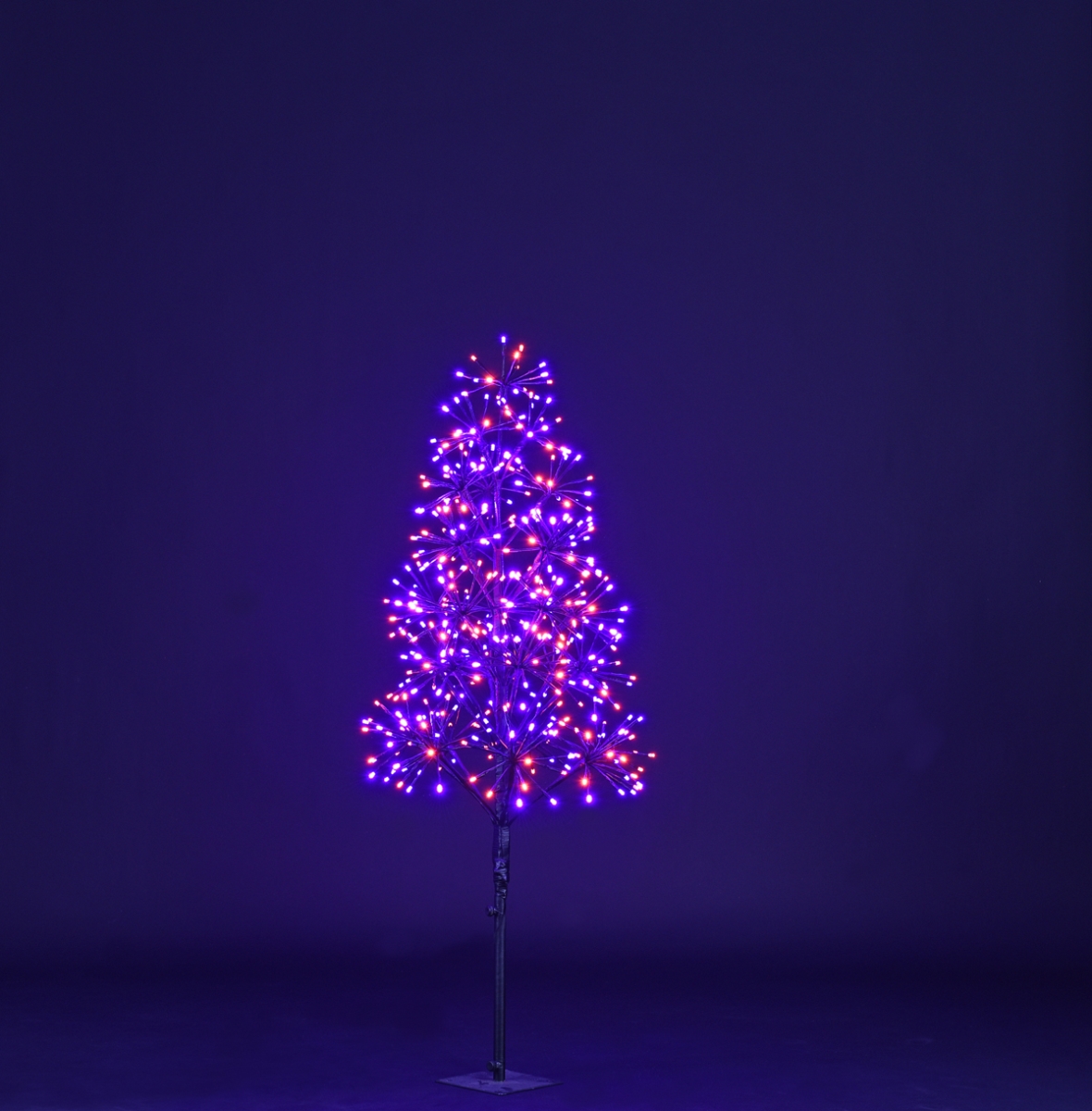 4 ft. Starburst LED Tree, Purple & Orange